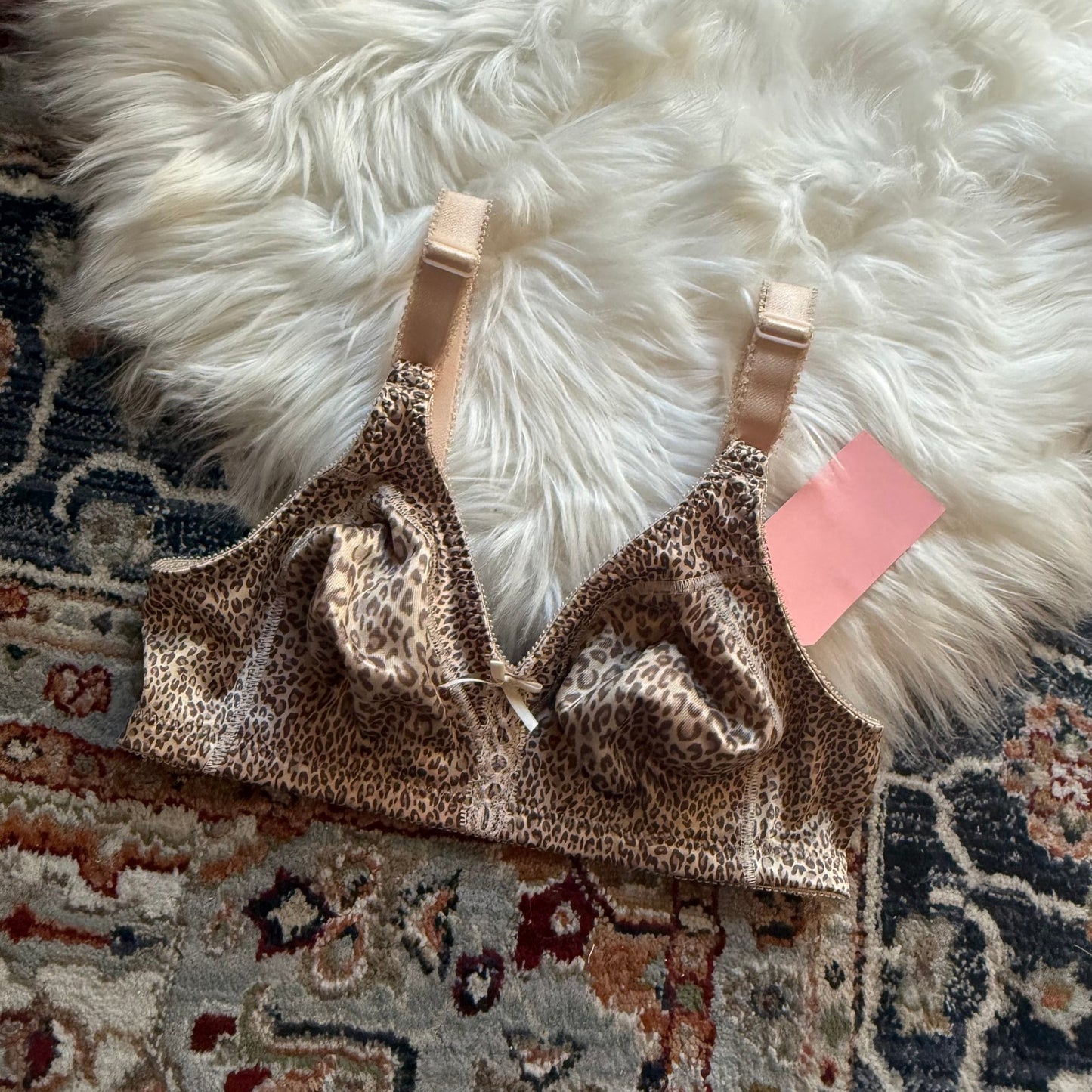 Vintage Animal Print Soft Cup Bra/Bralette - 34B
