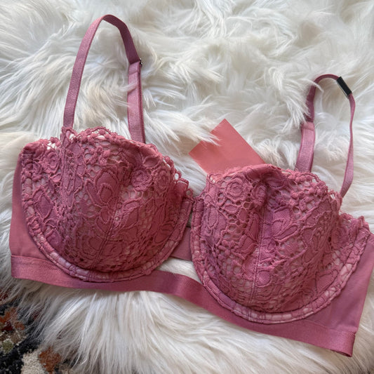 Victoria's Secret "Very Sexy Lined Balconet" Pink Lace Bra - 34D, New with Tags