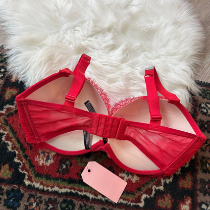 Victoria's Secret Red Lace Push Up Bra - 34DDD