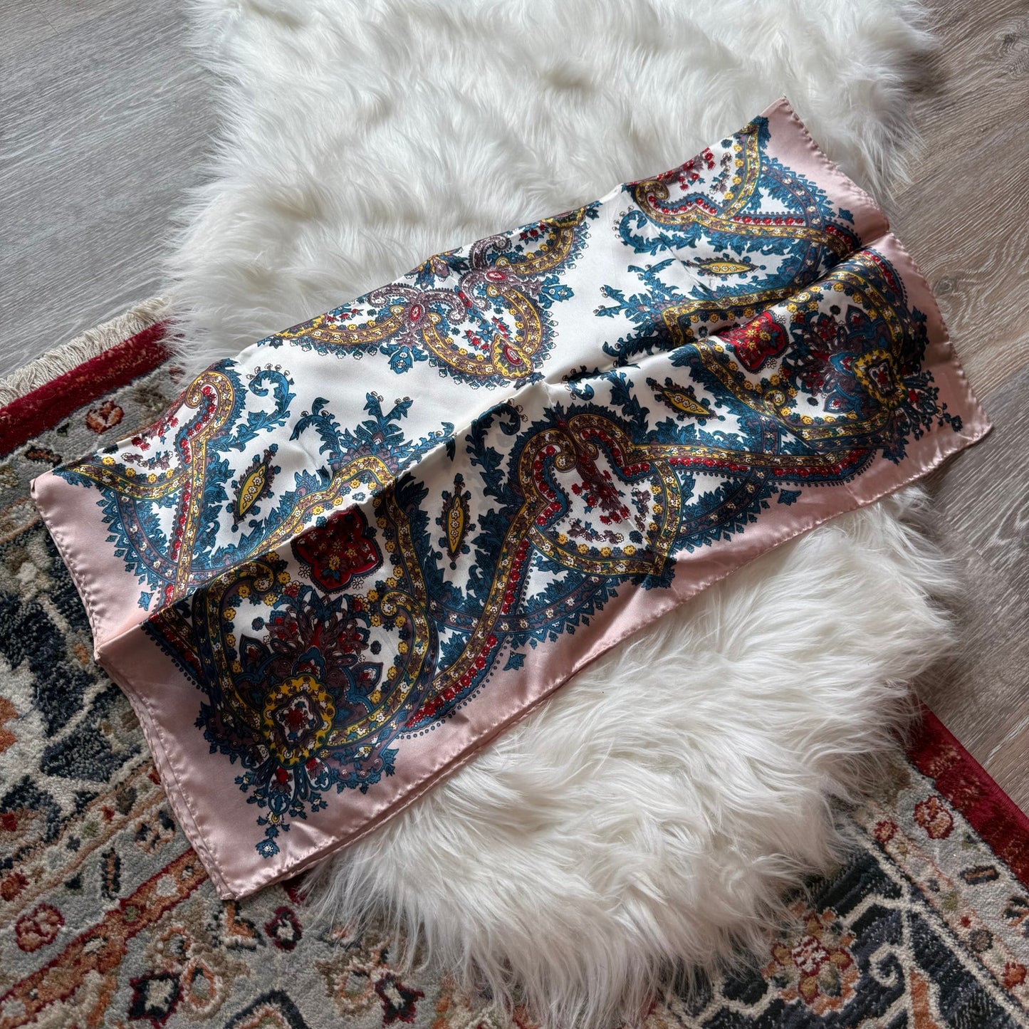 Vintage Paisley Print Regal Satin Scarf