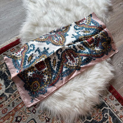 Vintage Paisley Print Regal Satin Scarf