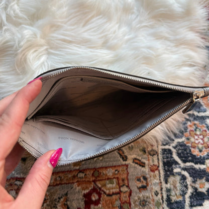 Michael Kors Grey Leather Clutch Bag/Wristlet