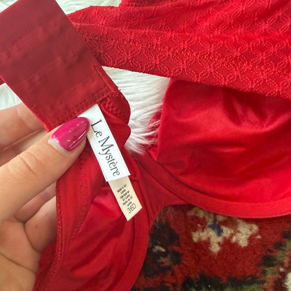 Le Mystere Designer Red Lace Bra - 36D