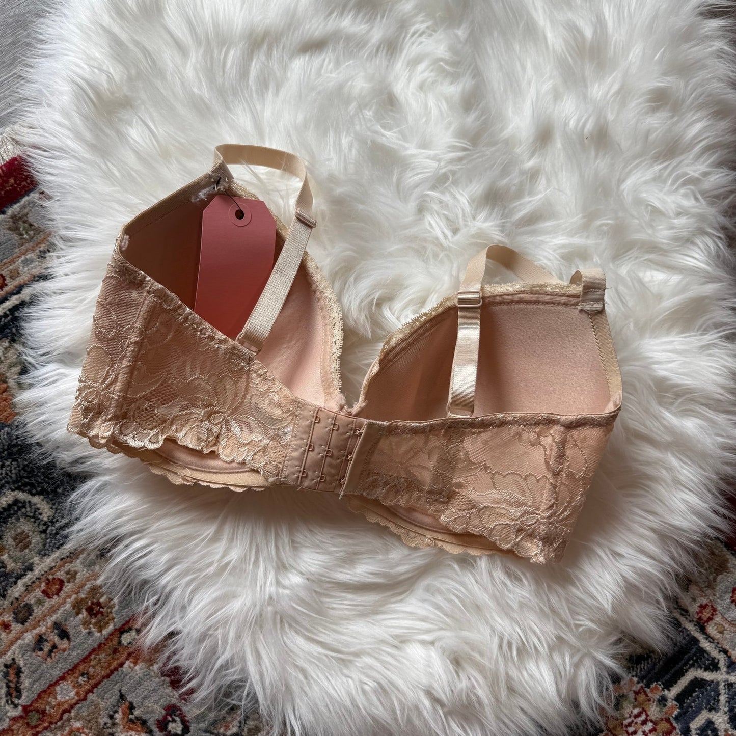 Frederick's of Hollywood Vintage Beige Lace Bra - Size 36D