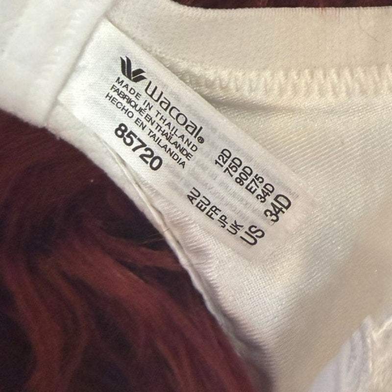 Wacoal White Lace Bra - Size 34D