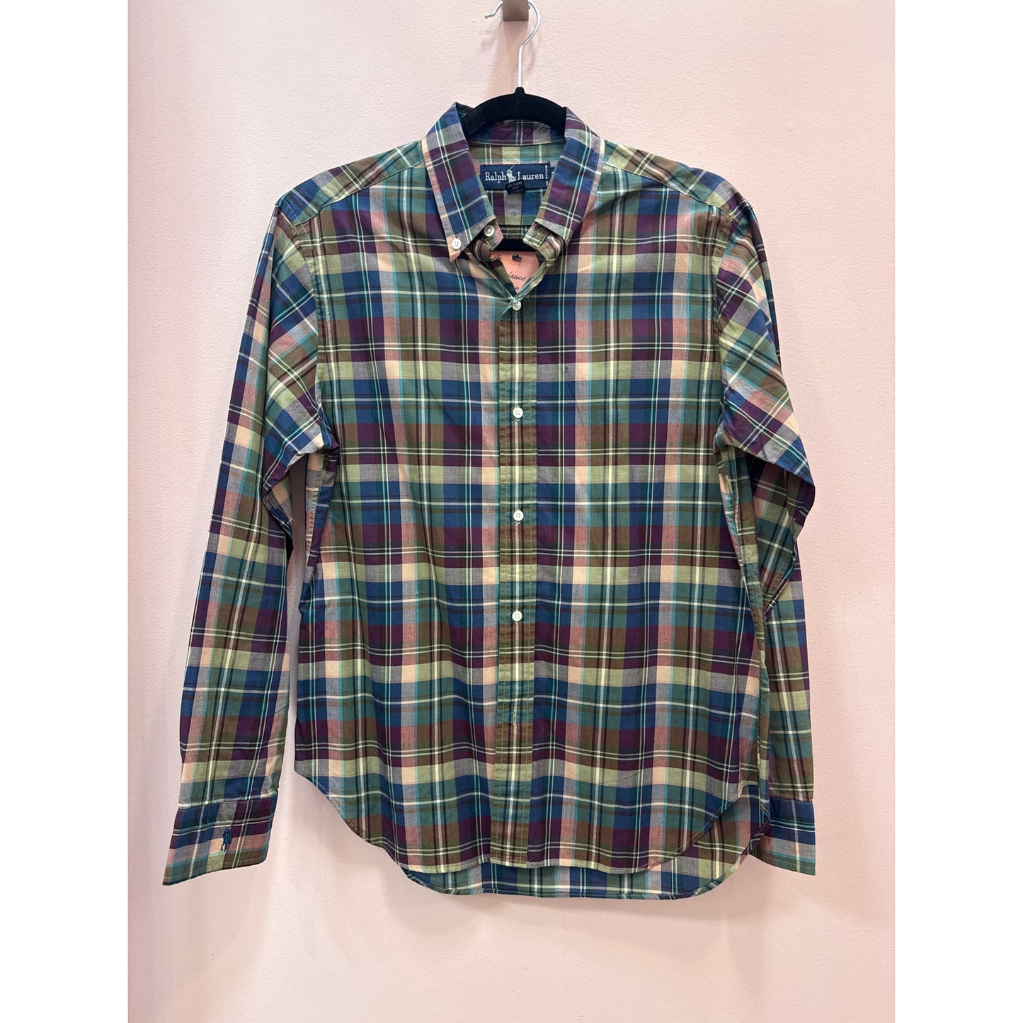 Vintage Ralph Lauren All Cotton Plaid Button Down - Size 14
