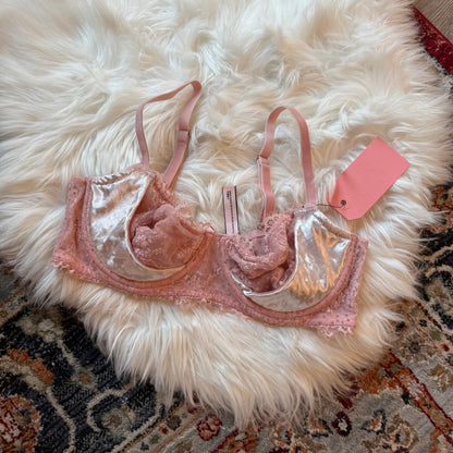 Victoria's Secret "Push Up Without Padding" Dainty Pink Velvet Bra - 36C