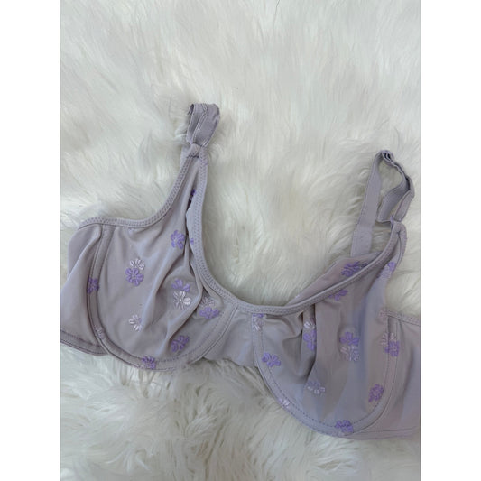 Warner's Vintage Purple Floral Bra - Size 36C