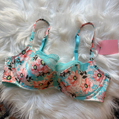 B. Tempt'd Blue Floral Bra - 34C