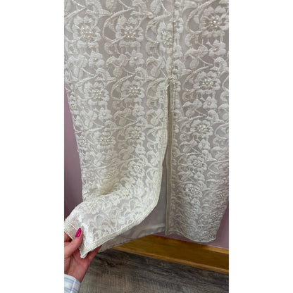 Vintage Laurence Kazar 2 Pc Beaded Bridal Set - Jacket and Dress Size L