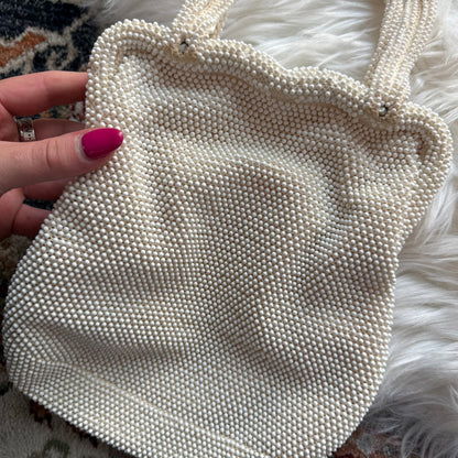 Vintage White Beaded Evening Mini Bag