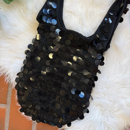 Vintage Y2K Black Slouch Sparkle Bag