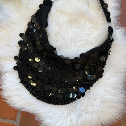 Vintage Y2K Black Slouch Sparkle Bag