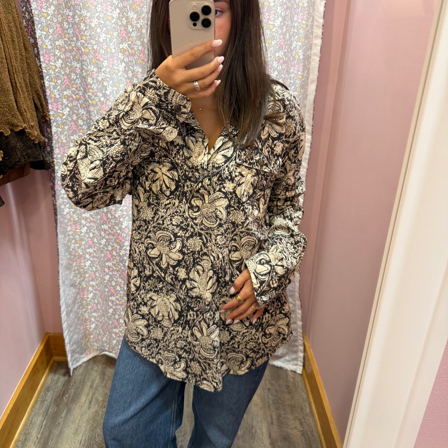 Polo Ralph Lauren Floral Pattern Henley Blouse