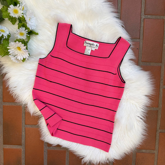 Vintage Joseph A Knit Pink & Black Tank - Size M/L