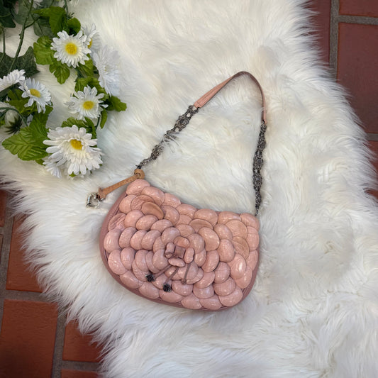 Brighton Vintage RARE Flower Leather Pink Mini Handbag - New