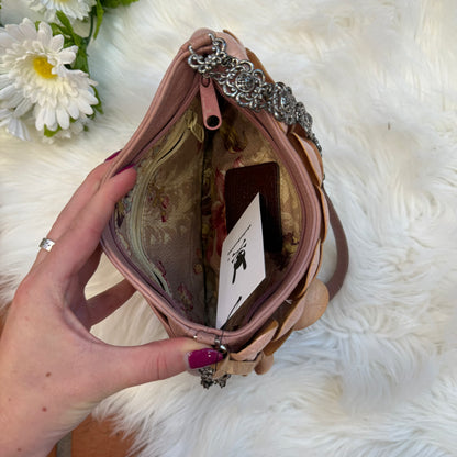 Brighton Vintage RARE Flower Leather Pink Mini Handbag - New