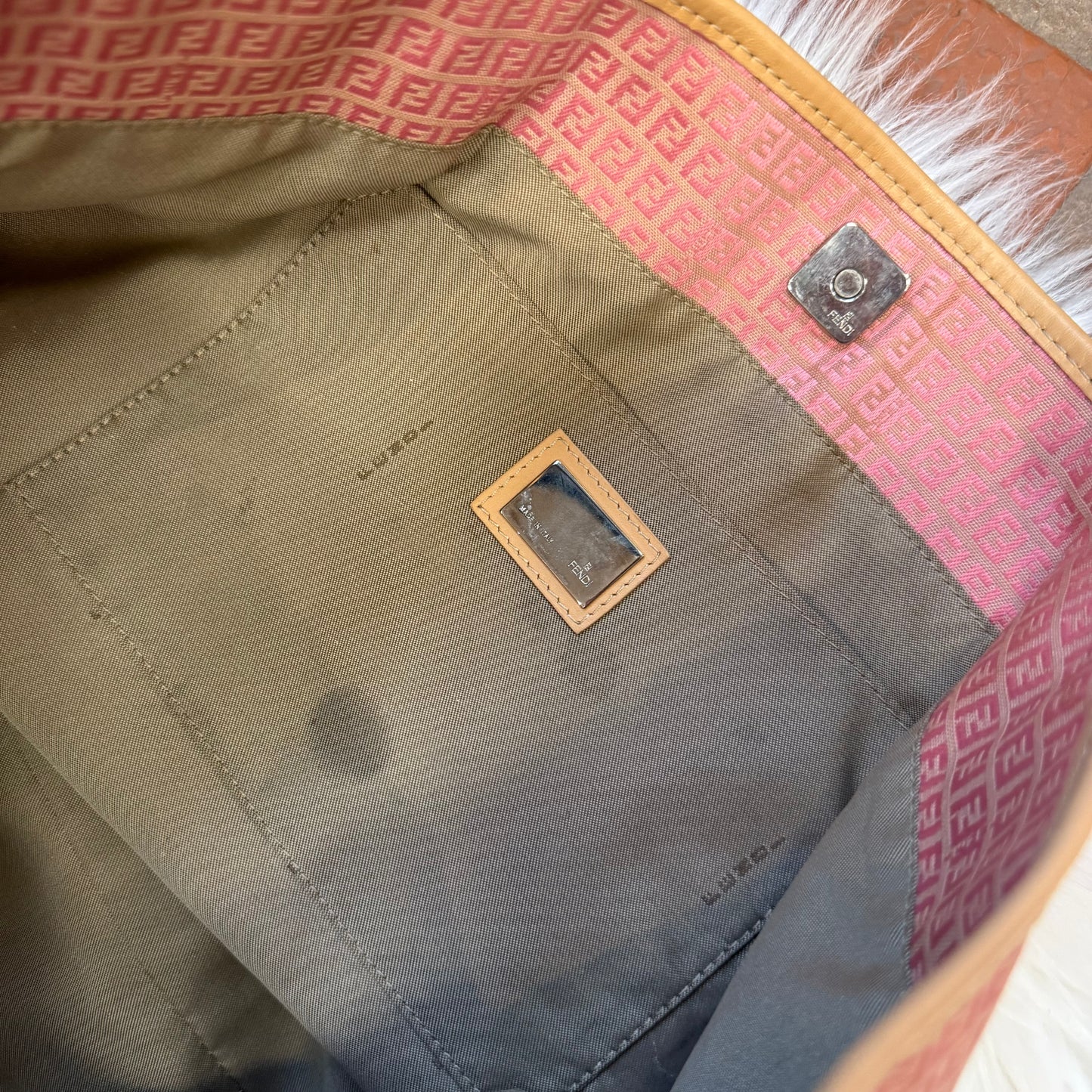 Fendi Authentic Vintage Monogram Pink Tote - Excellent Condition