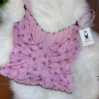 Victoria's Secret Vintage 2000s Bow Satin Camisole Top - Size M/L