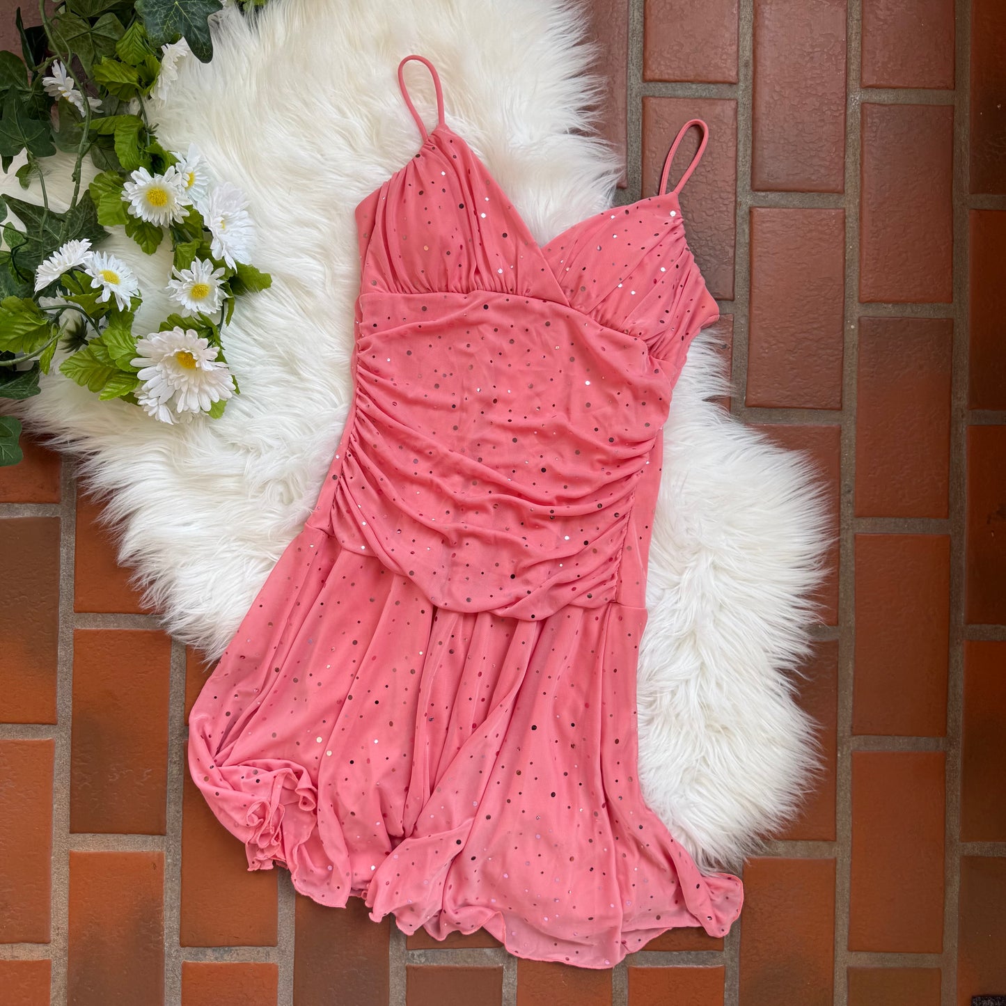 Vintage 1990s Pink Sparkle Gown - Size S, M, L