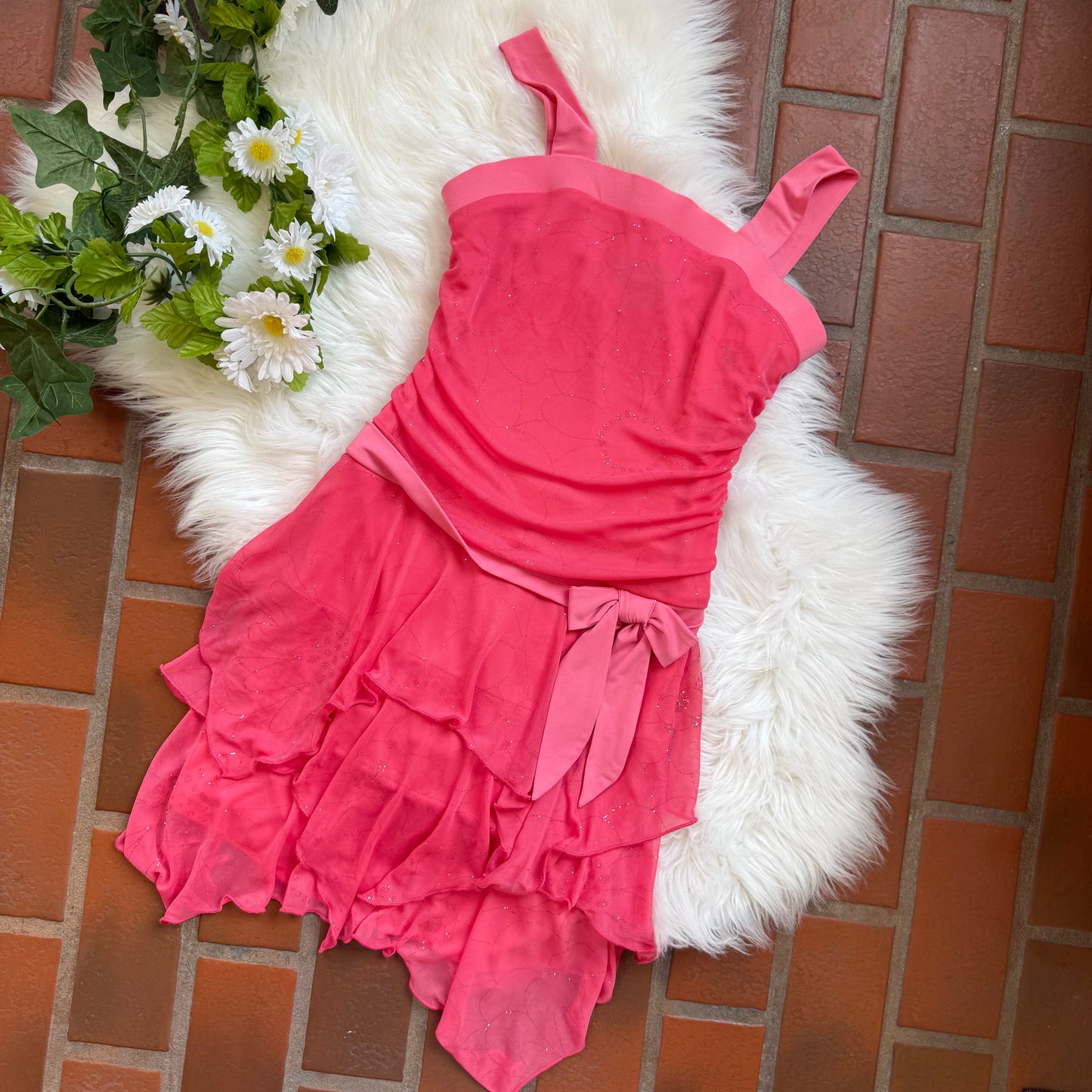 Vintage Y2K Pink Sparkle Gown - Size S/M