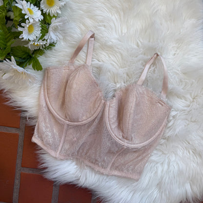 Victoria's Secret Sparkle Champagne Bustier Top - New