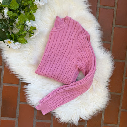 Vintage Soft Purple/Pink Cable Knit Crewneck