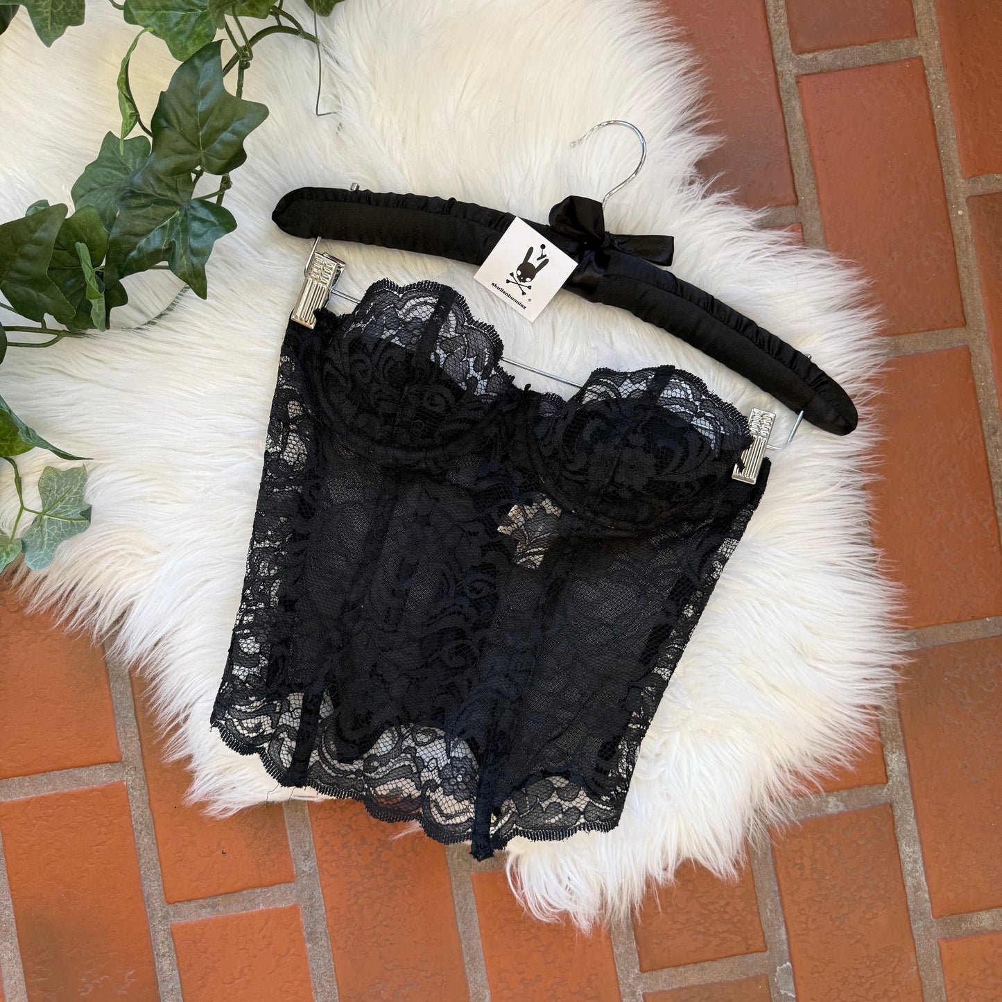 Victoria's Secret Vintage 1980s Black Lace Bustier - XS/S
