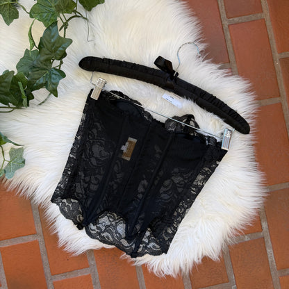 Victoria's Secret Vintage 1980s Black Lace Bustier - XS/S