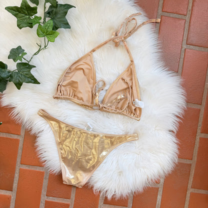 Aerie Gold Shimmer Bikini