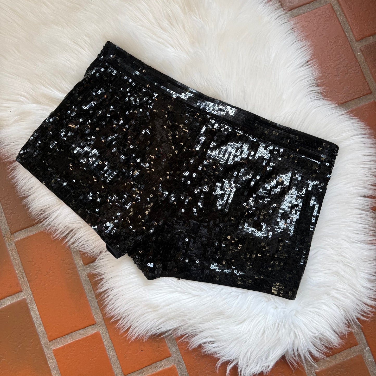 Vintage Express Sequin Low Rise Micro Shorts - M/L