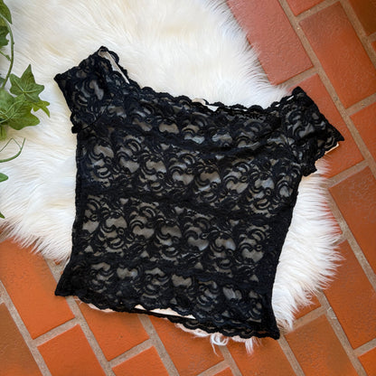 Vintage Cache Lace Off Shoulder Top - Size S/M