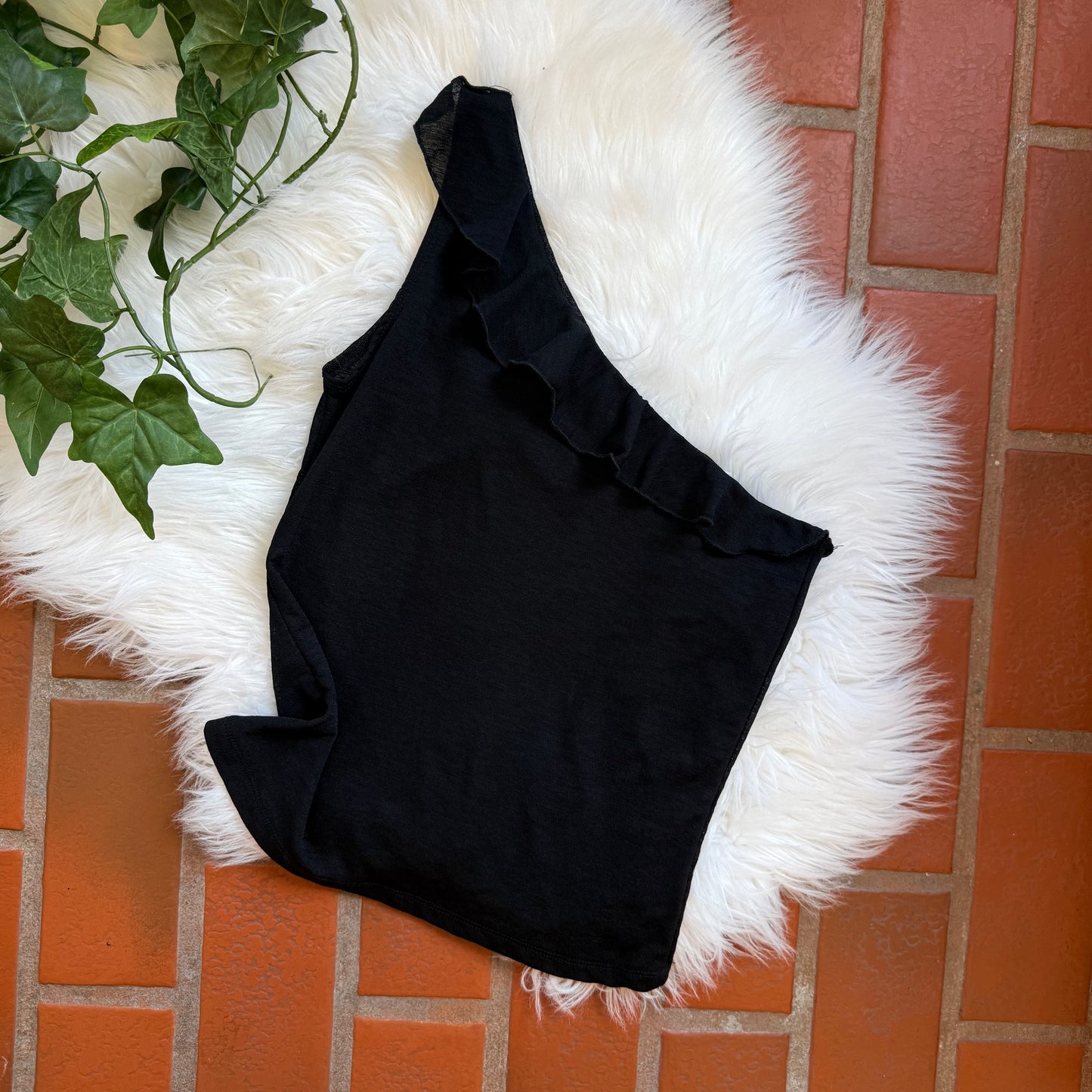 Vintage 1990s One Shoulder Ruffle Top - Size S/M