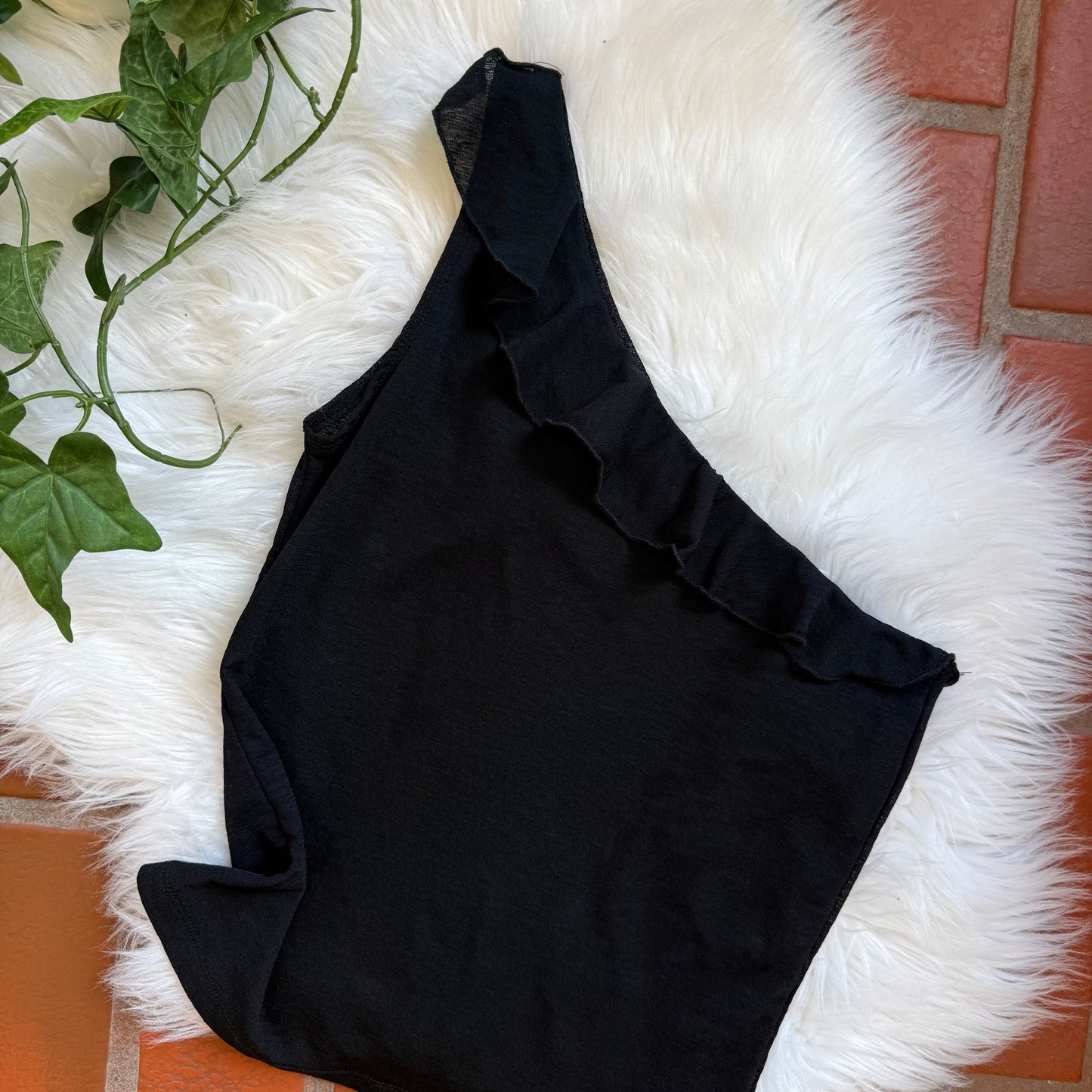 Vintage 1990s One Shoulder Ruffle Top - Size S/M