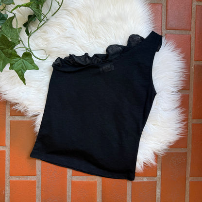 Vintage 1990s One Shoulder Ruffle Top - Size S/M