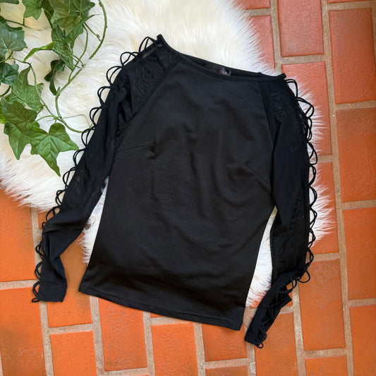 Vintage Netted Open Long Sleeve Top - XS/S