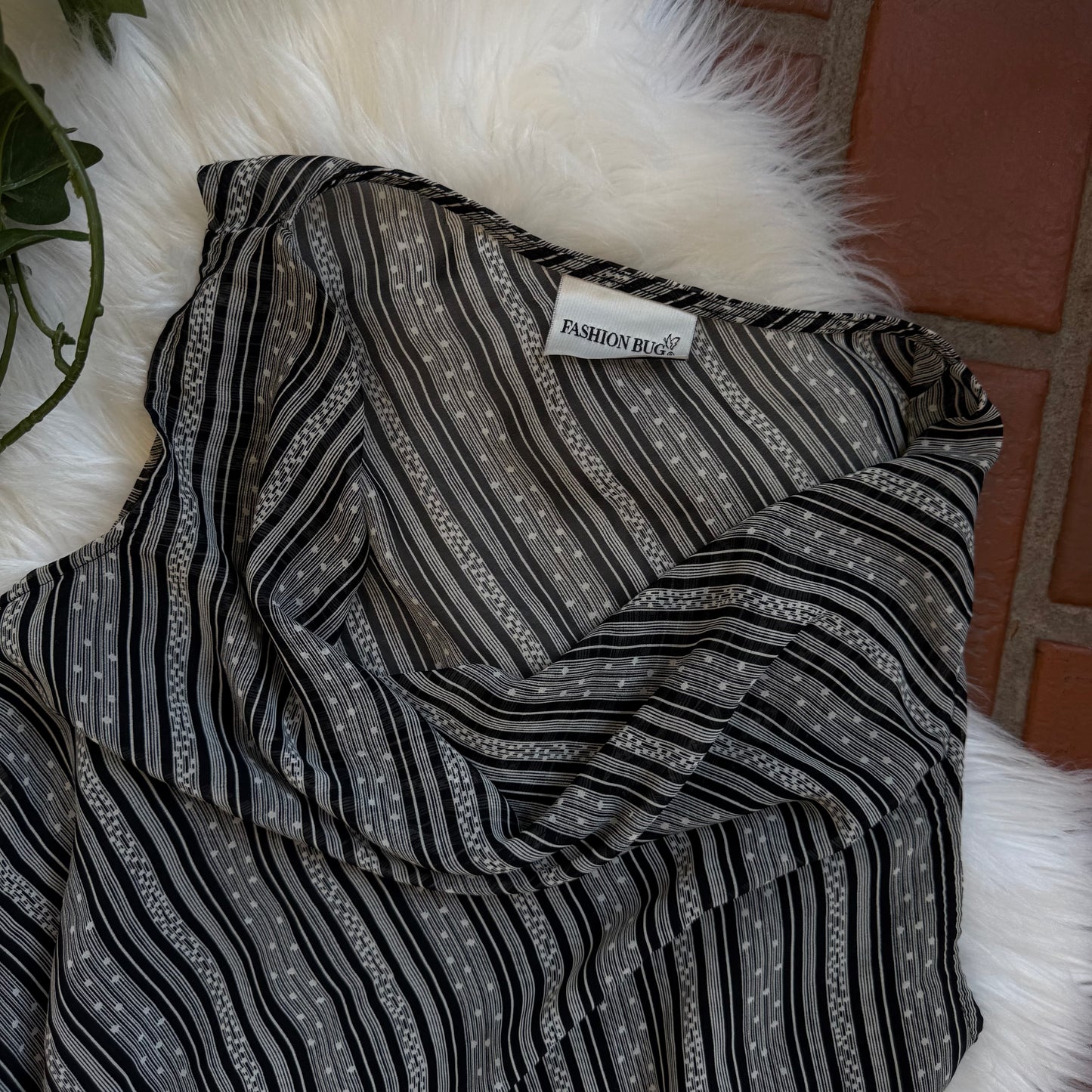 Fashion Bug Vintage Y2K Chiffon Cowl Neck Top - M-XL