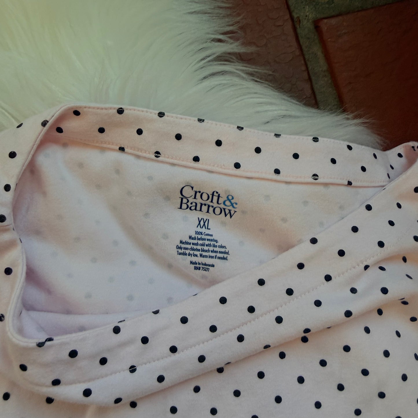 Pink Polka Dot 100% Cotton Top - L/XL/XXL