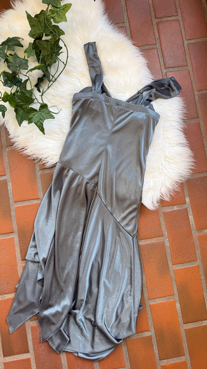 Vintage Y2K Charlotte Russe Gunmetal Sparkle Gown - XS/S