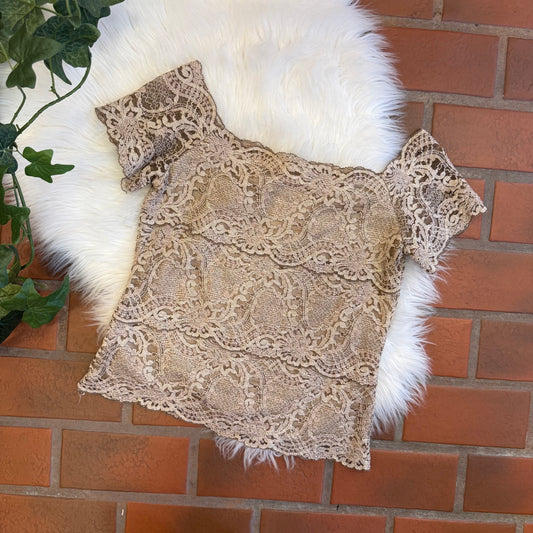 Vintage Boston Proper Lace Off Shoulder Top - S/M