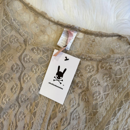 Vintage Beige Lace Top - Size XS/S