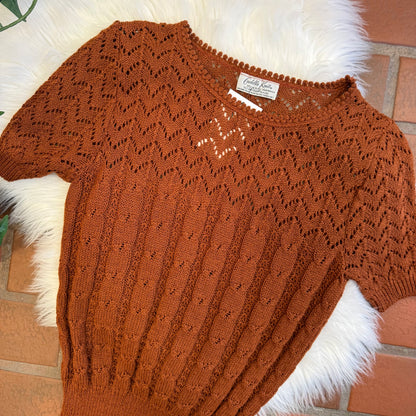 Vintage 1970s Knit Short Sleeve Top