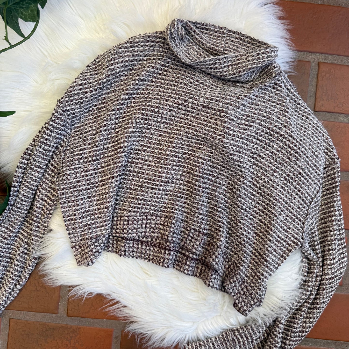 Free People Waffle Knit Crop Sweater - XS/S