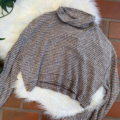 Free People Waffle Knit Crop Sweater - XS/S