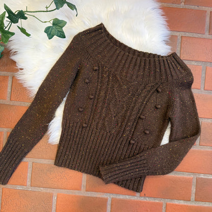 Vintage Off Shoulder Knit Sweater