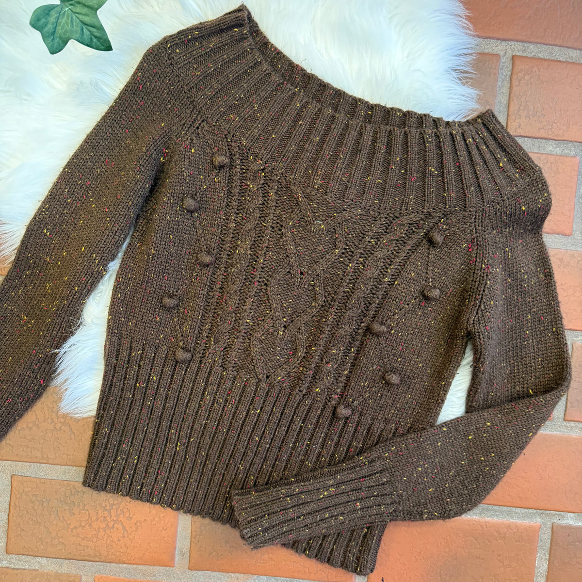 Vintage Off Shoulder Knit Sweater