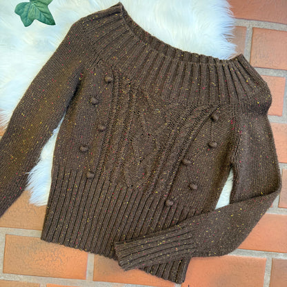 Vintage Off Shoulder Knit Sweater