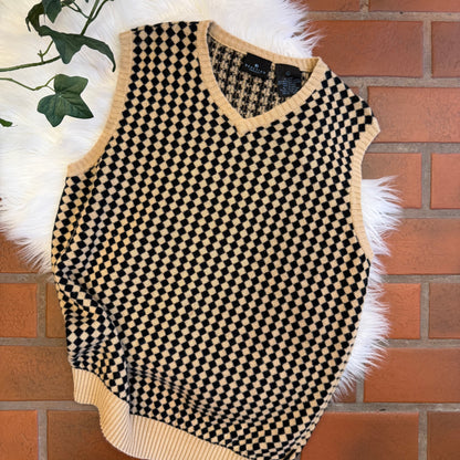 Vintage Kenneth Cole Reaction Checkerboard Sweater Vest