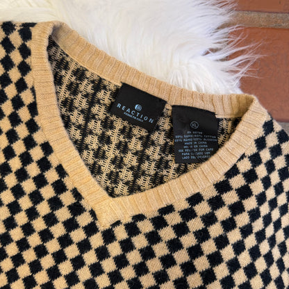 Vintage Kenneth Cole Reaction Checkerboard Sweater Vest