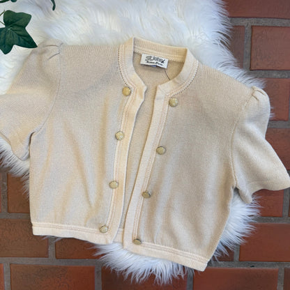 Vintage St John Knits Designer Short Sleeve Blazer/Crop Jacket - XS/S